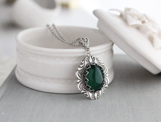 Green Onyx Necklace. Gemstone Necklace. Onyx, Green Onyx, or Rose Quartz