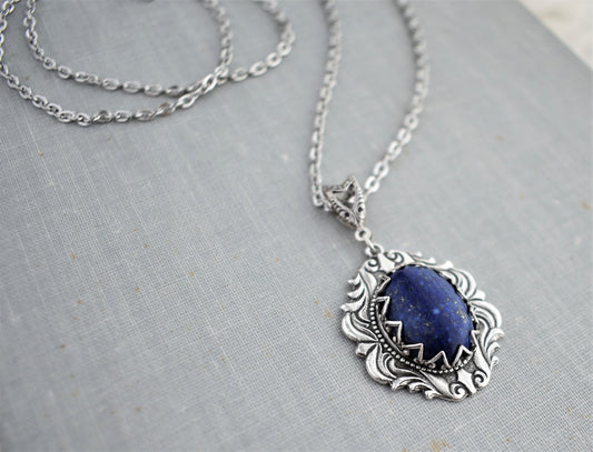 Lapis Lazuli Necklace. Gemstone Necklace