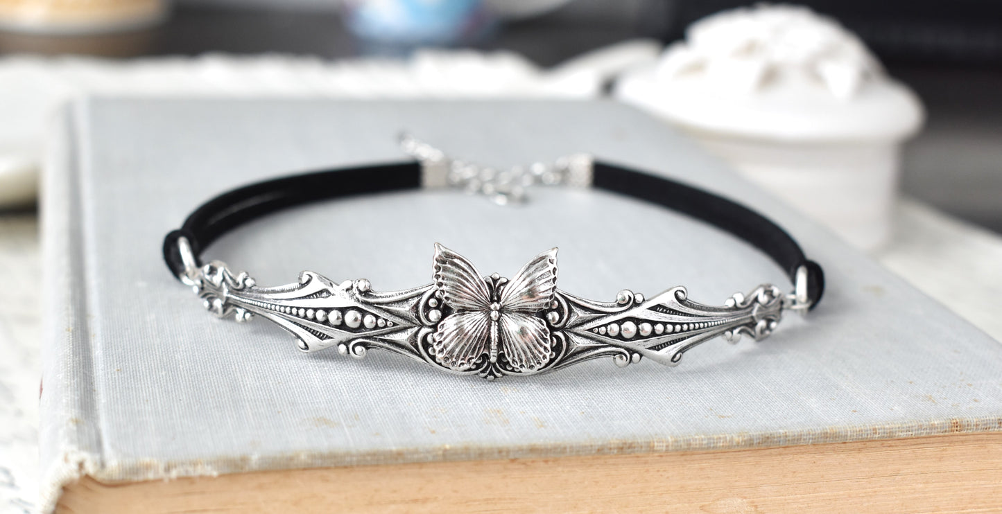 Butterfly Leather Choker