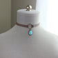 Turquoise Choker. Hexagon Suede Choker