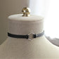 Hexagon Leather Choker. Silver, Gold, or Bronze