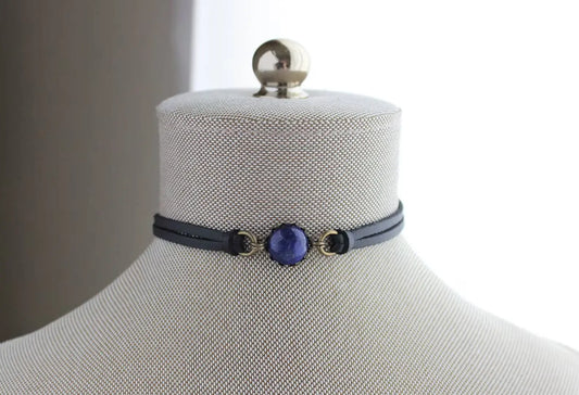 Lapis Lazuli Choker. 14 Leather colors to choose from