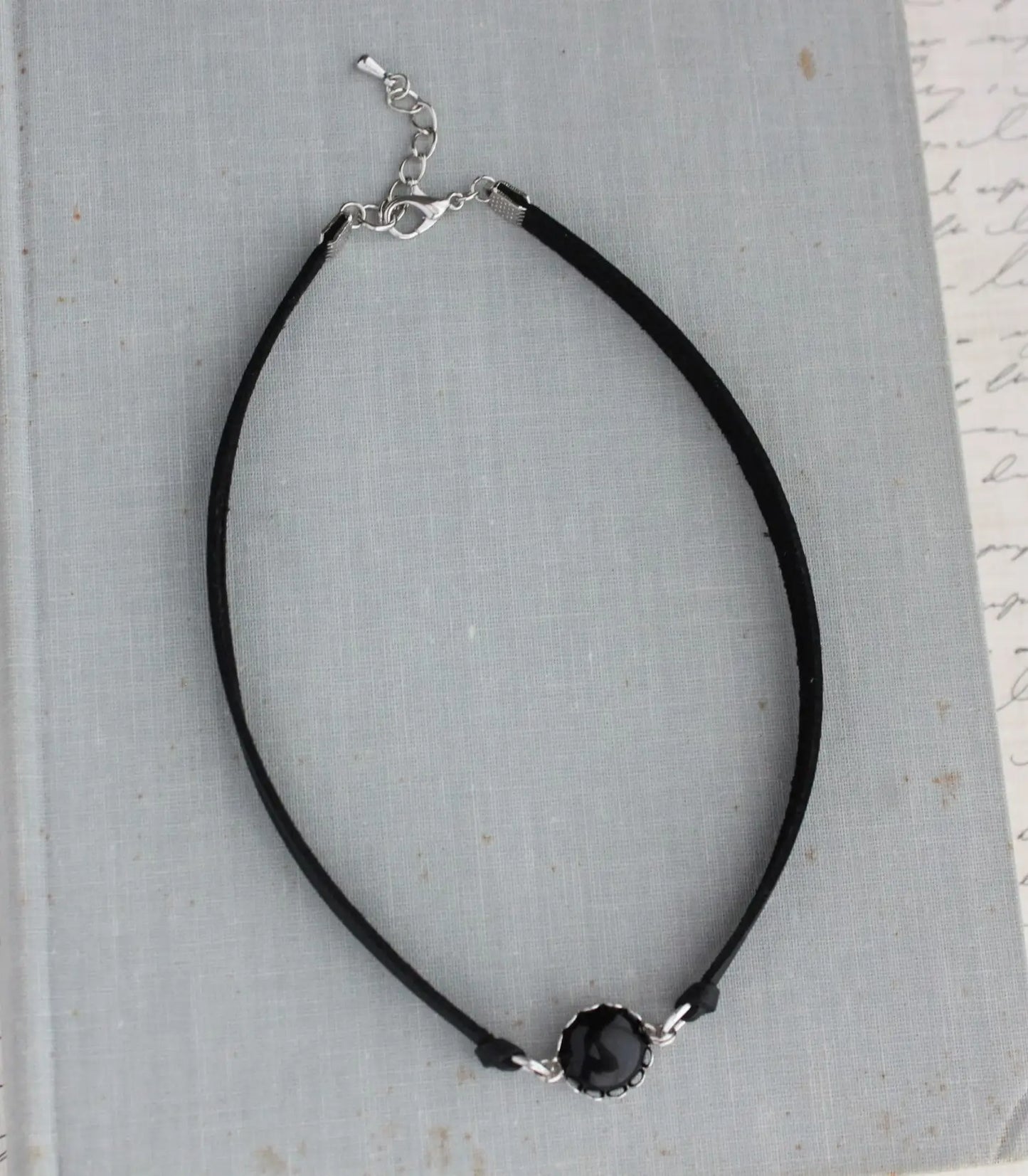 Black Onyx Choker. 14 Leather colors to choose from