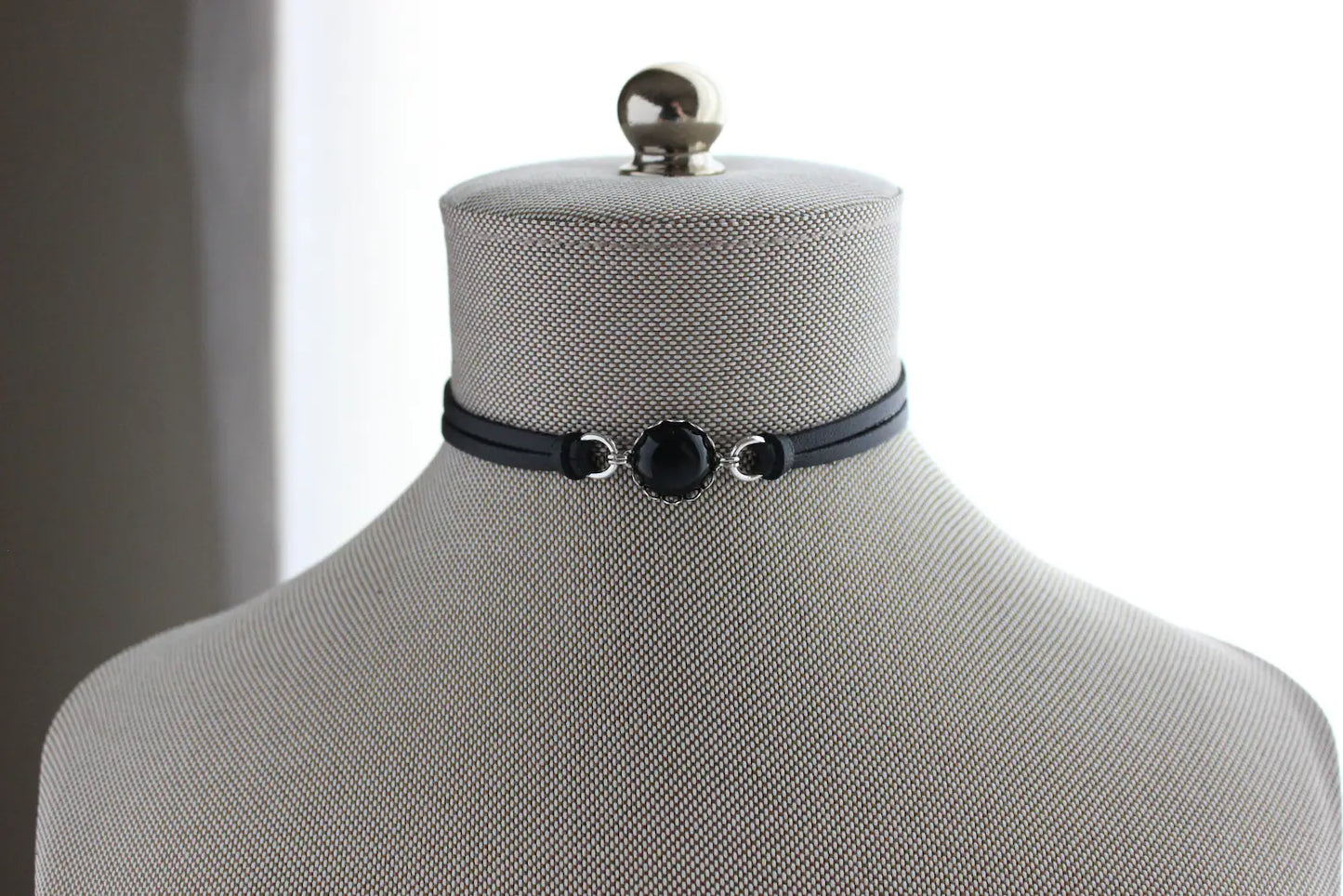 Black Onyx Choker. 14 Leather colors to choose from