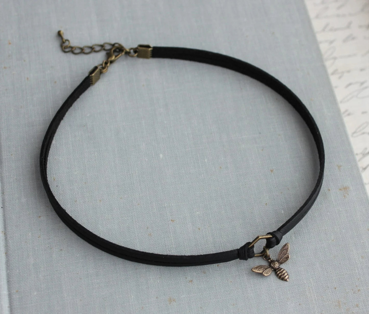 Bee Choker. Silver or Bronze