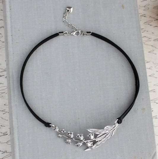 Lily of the Valley Leather Choker