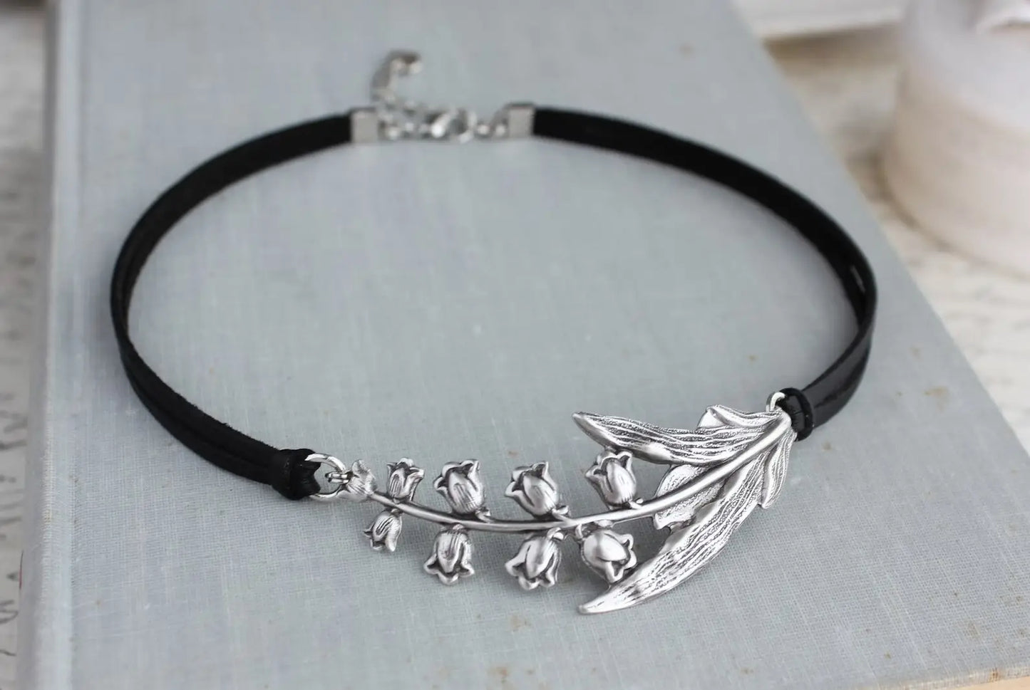 Lily of the Valley Leather Choker