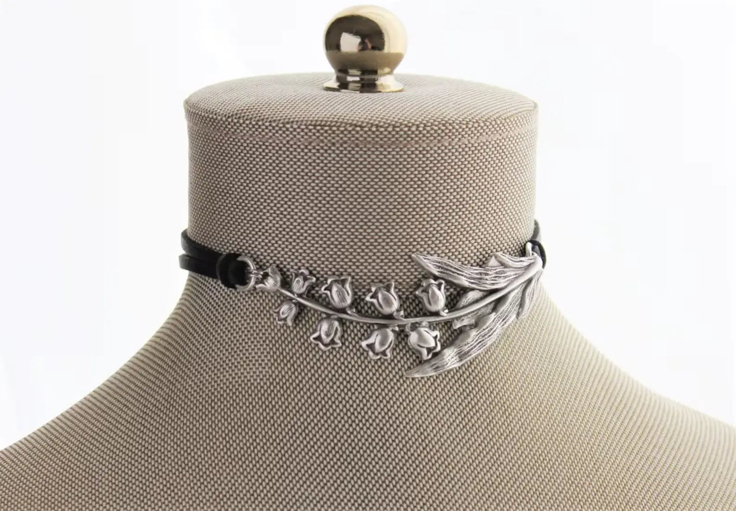 Lily of the Valley Leather Choker