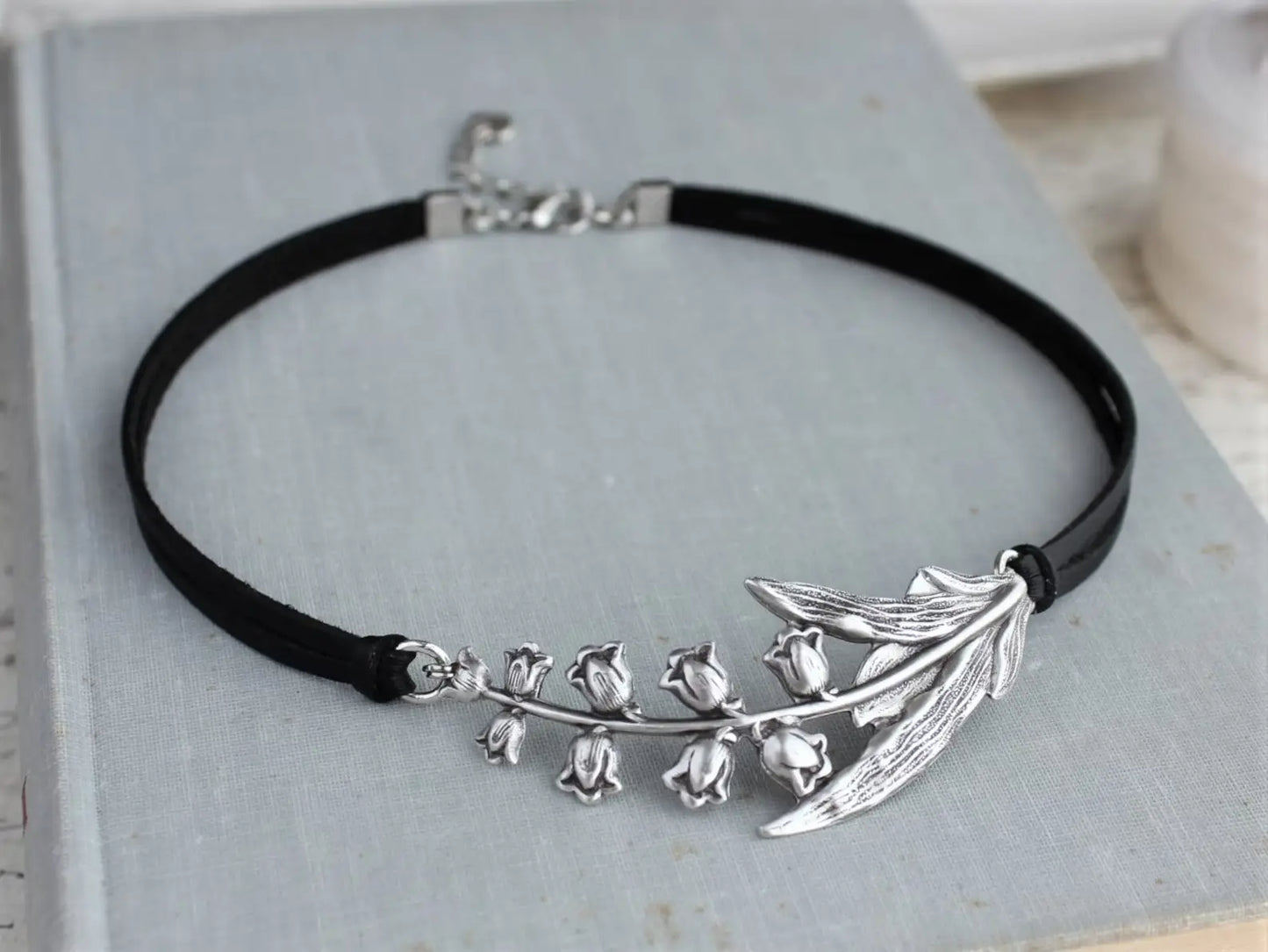 Lily of the Valley Leather Choker