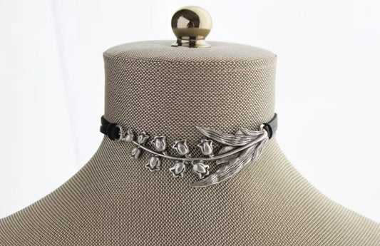 Lily of the Valley Leather Choker