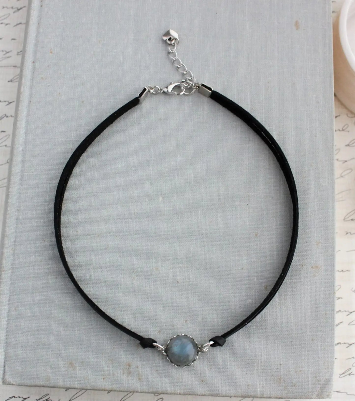 Labradorite Leather Choker