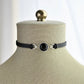 Onyx Choker. Sterling Silver. 14 Leather colors to choose from