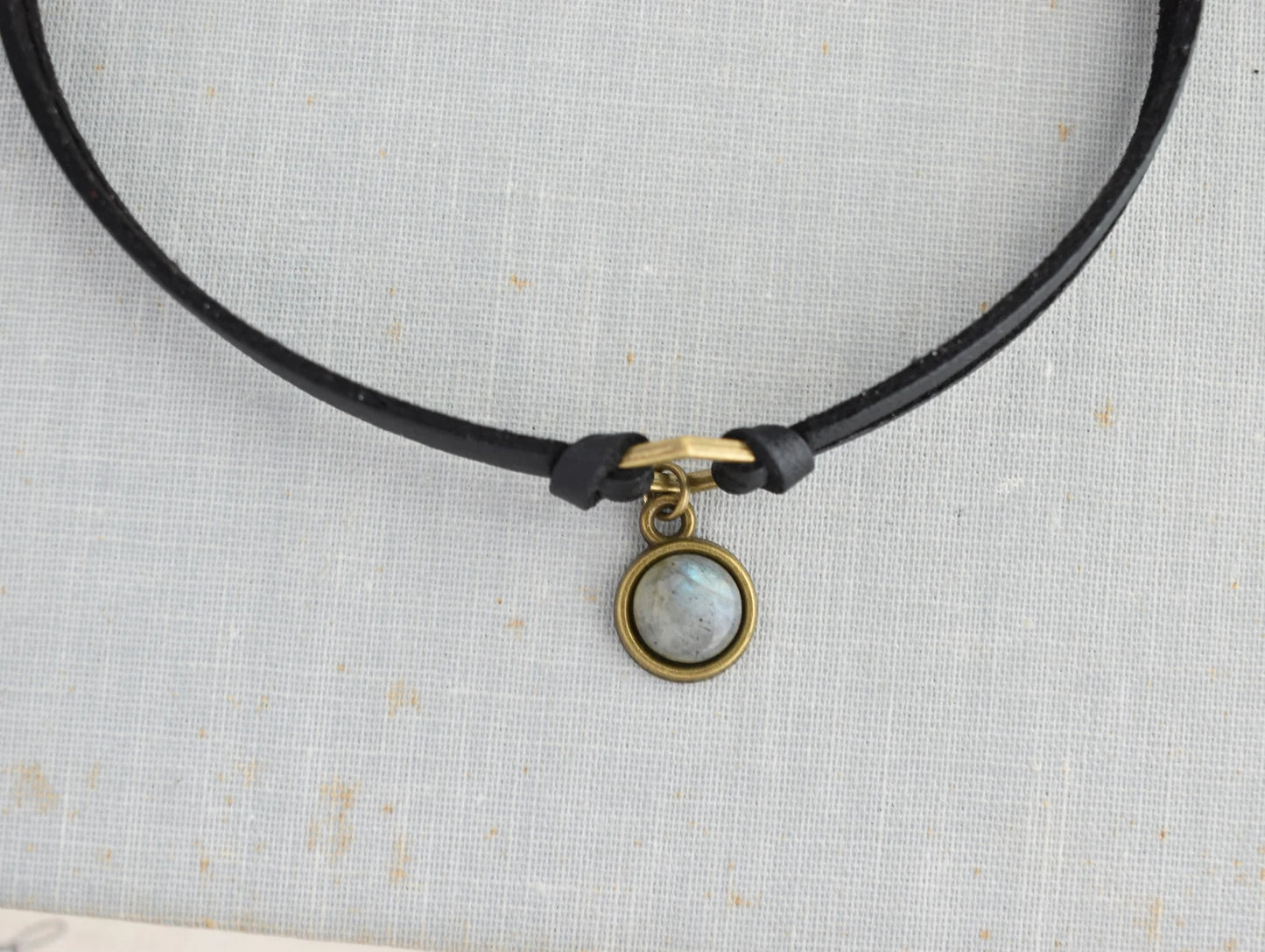 Labradorite Leather Choker