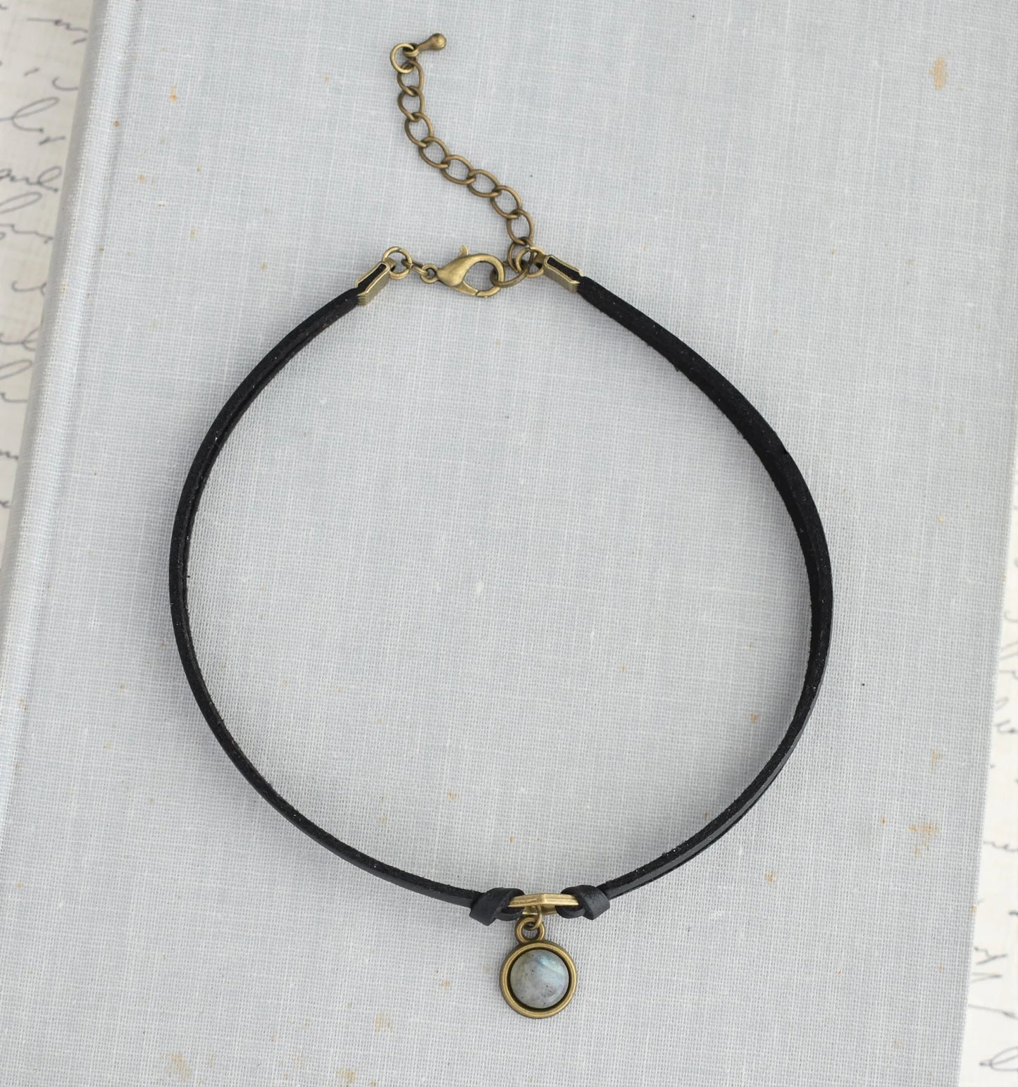 Labradorite Leather Choker