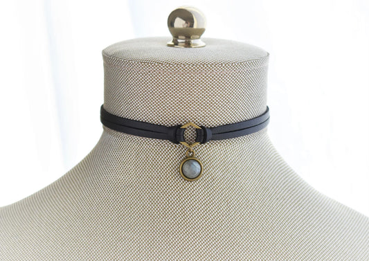 Labradorite Leather Choker