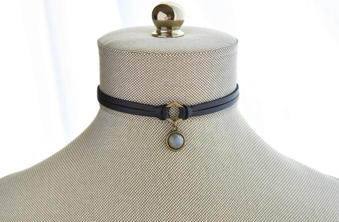 Labradorite Leather Choker