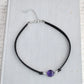 Amethyst Choker. 14 Leather colors to choose from