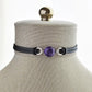 Amethyst Choker. 14 Leather colors to choose from