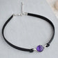 Amethyst Choker. 14 Leather colors to choose from