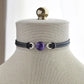 Amethyst Choker. 14 Leather colors to choose from