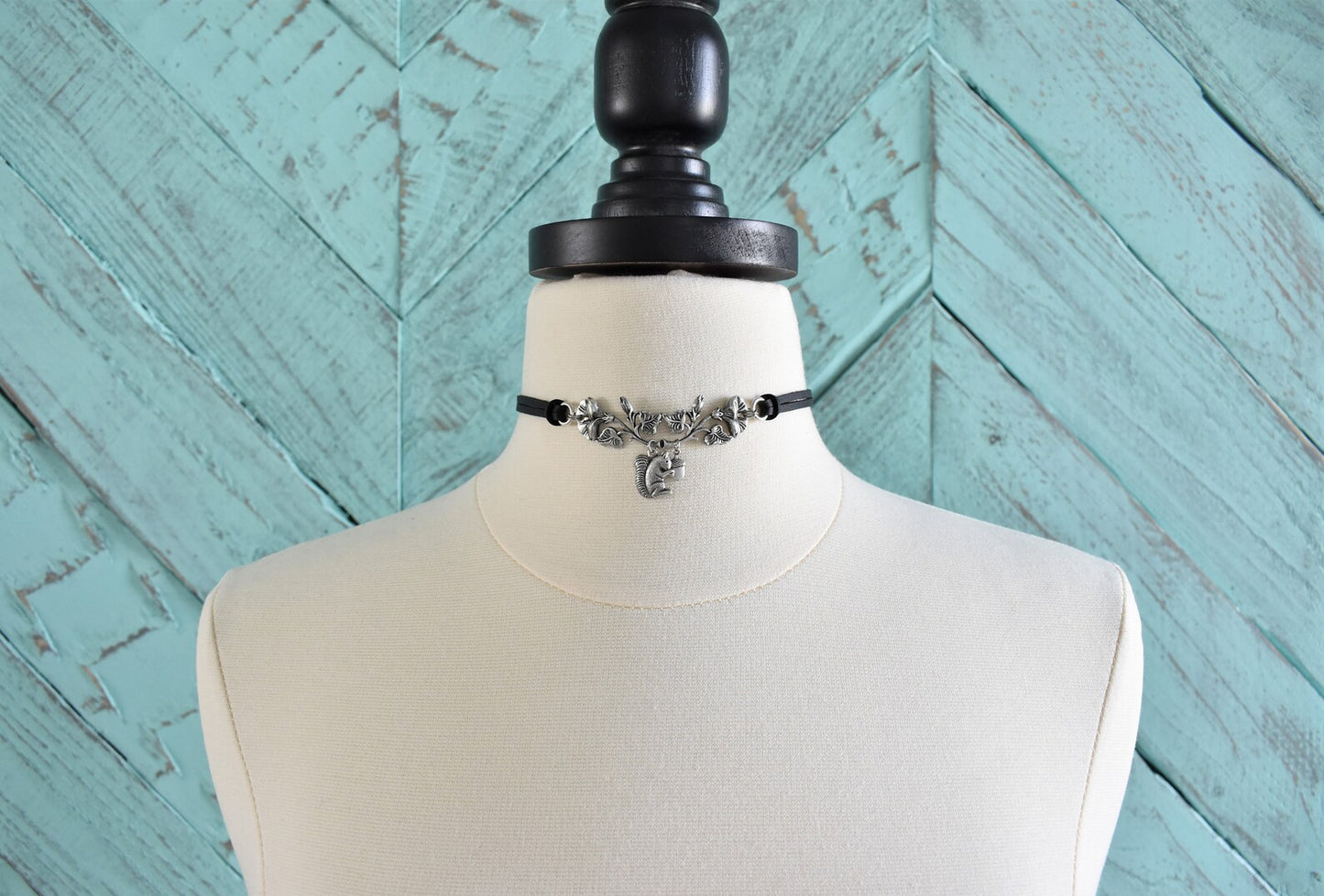 Floral Squirrel Statement Choker