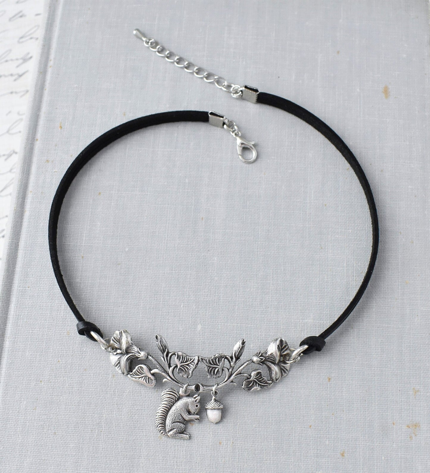 Floral Squirrel Statement Choker