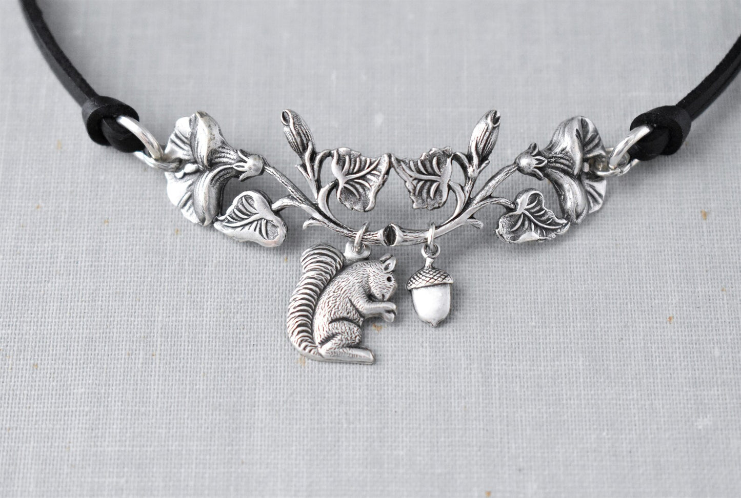 Floral Squirrel Statement Choker