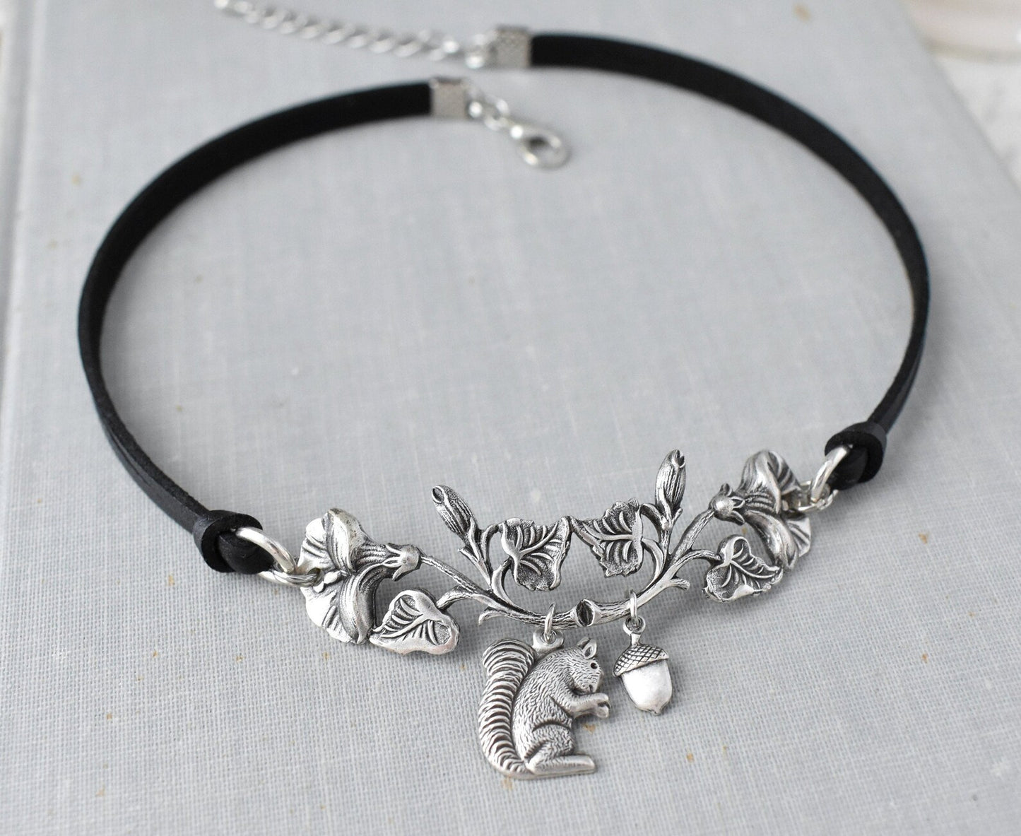 Floral Squirrel Statement Choker