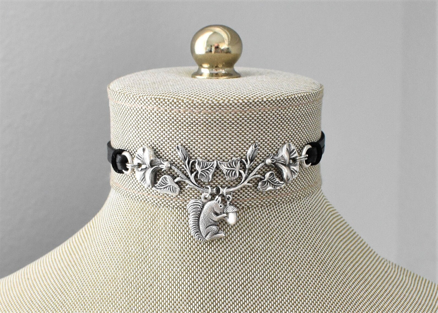 Floral Squirrel Statement Choker