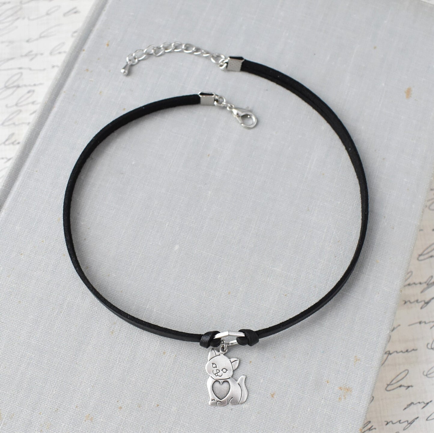 Cute Cat Leather Choker