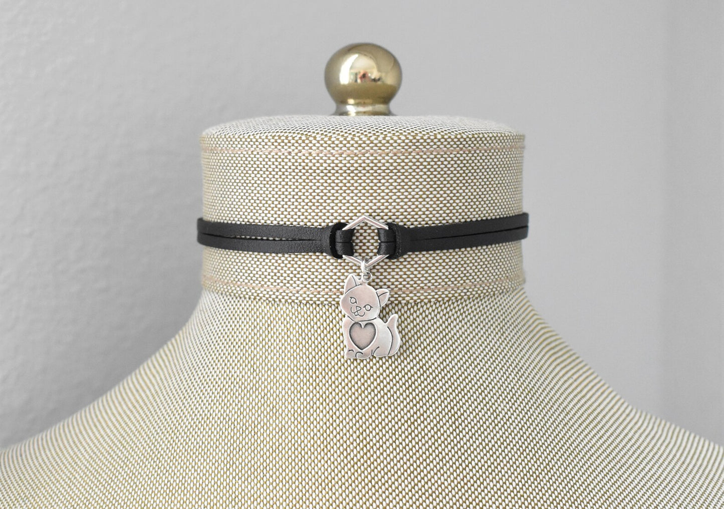 Cute Cat Leather Choker