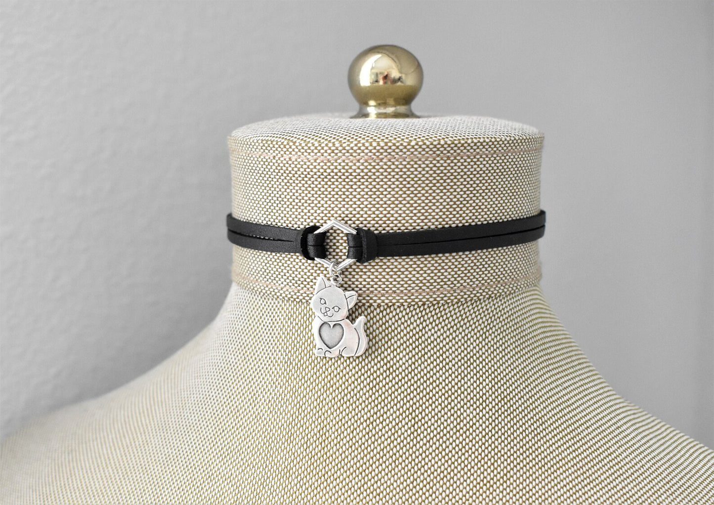 Cute Cat Leather Choker