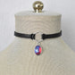 Mexican Fire Opal Choker. 8 Opal color options. Hexagon Faux Leather or Suede Choker