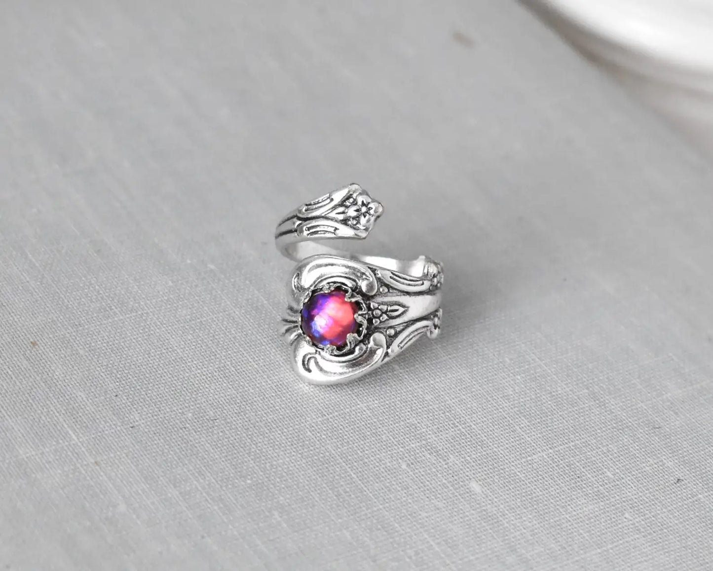 Dragons Breath Mexican Fire Opal Spoon Ring. (The ORIGINAL) 22 Opal/Gemstone options