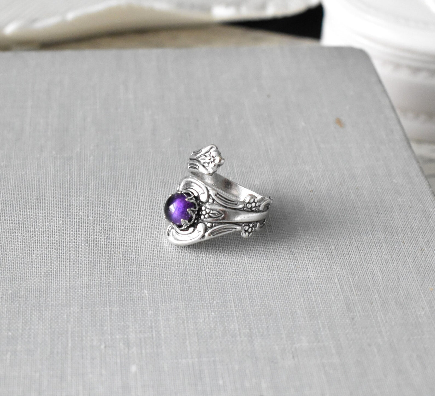 Amethyst Spoon Ring. Gemstone Spoon Ring (The ORIGINAL) 22 Opal/Gemstone options