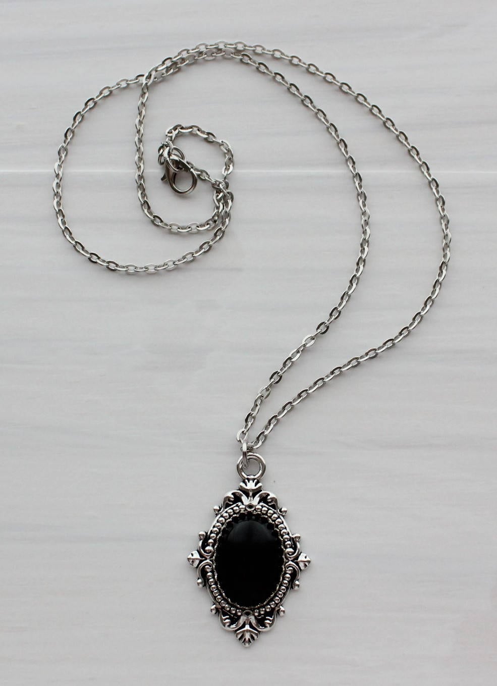 Black Onyx Necklace. Gemstone Necklace.