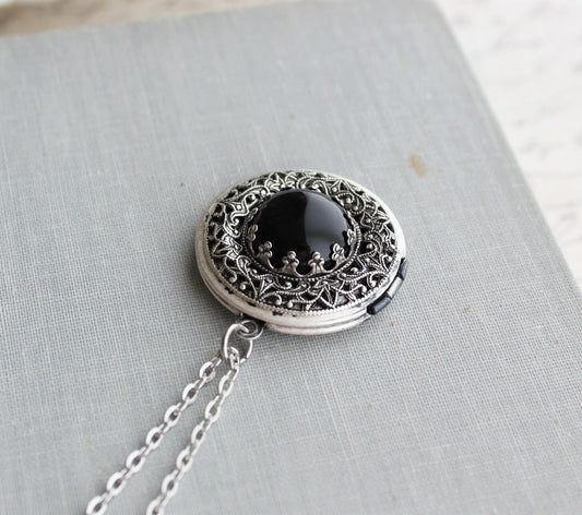 Onyx Locket Necklace