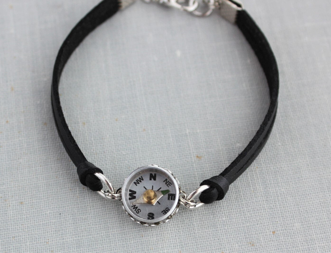 Compass Leather Bracelet