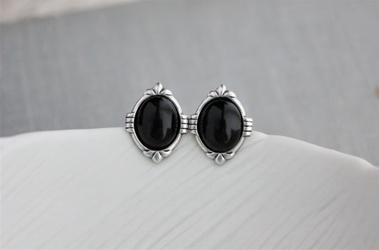 Onyx Earrings. Gemstone Earrings. Stud Earrings