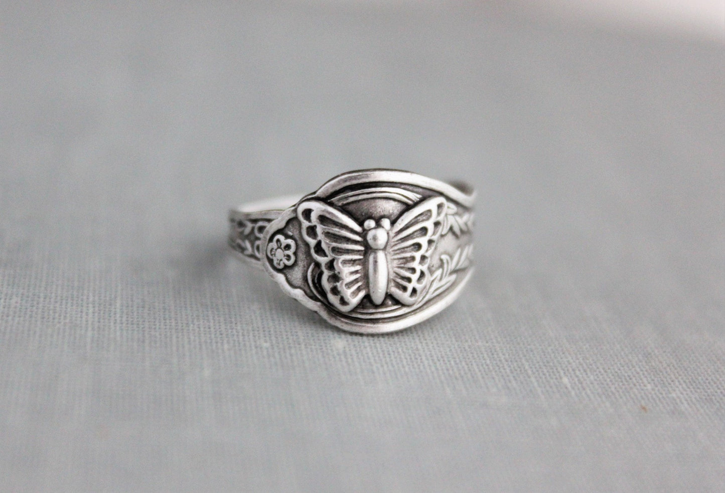 Butterfly Spoon Ring. Dainty Ring