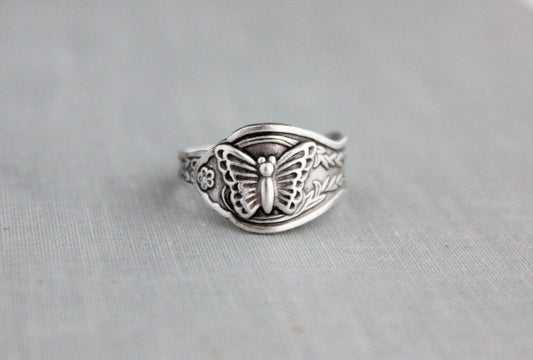 Butterfly Spoon Ring. Dainty Ring