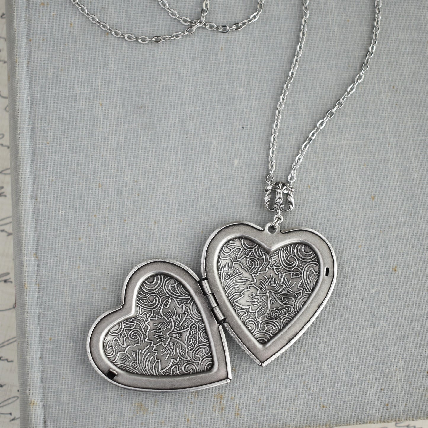 Silver Heart Locket Necklace