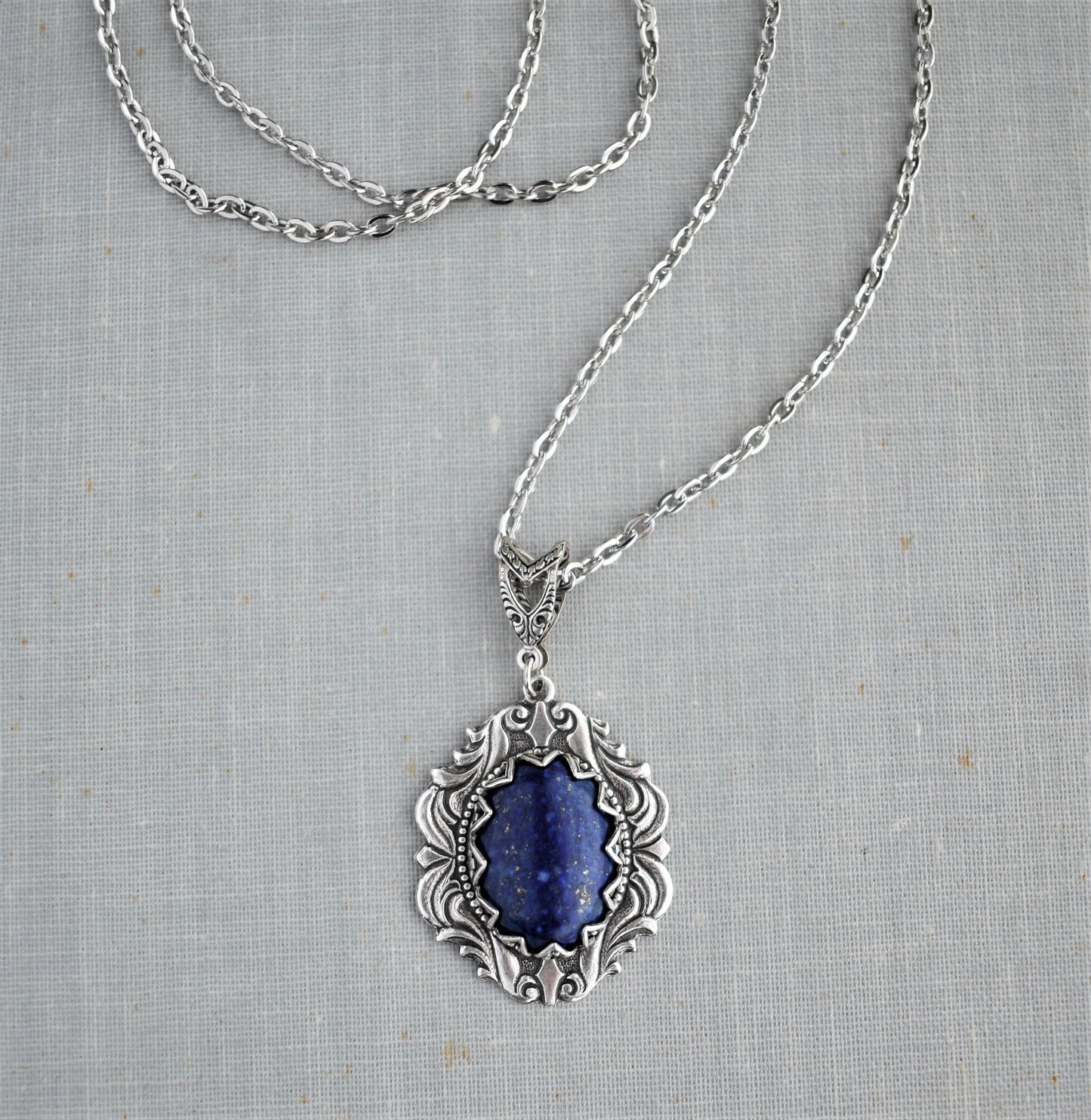 Lapis Lazuli Necklace. Gemstone Necklace