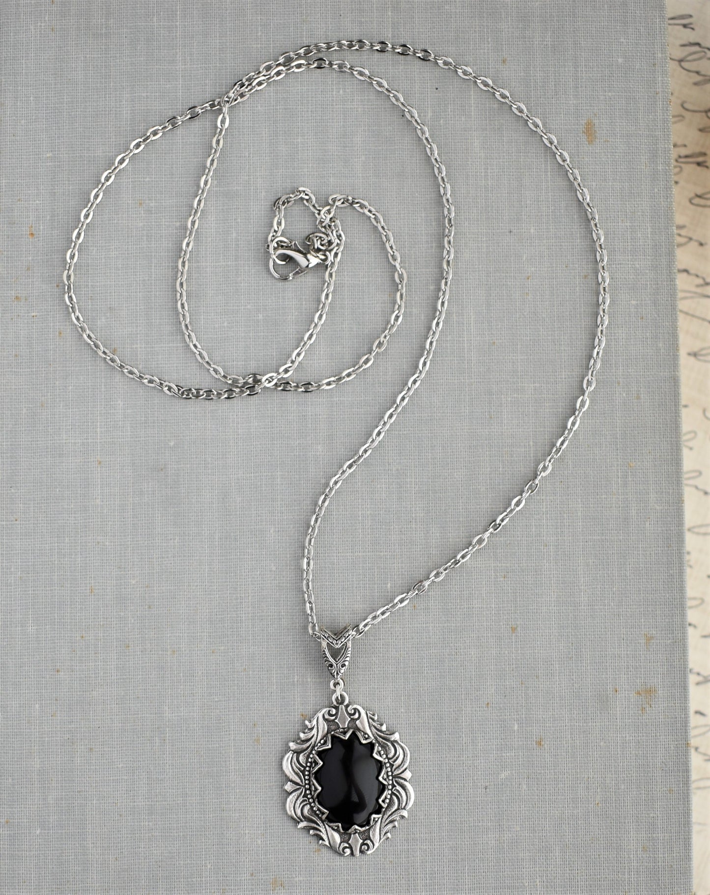 Onyx Necklace. Gemstone Necklace.