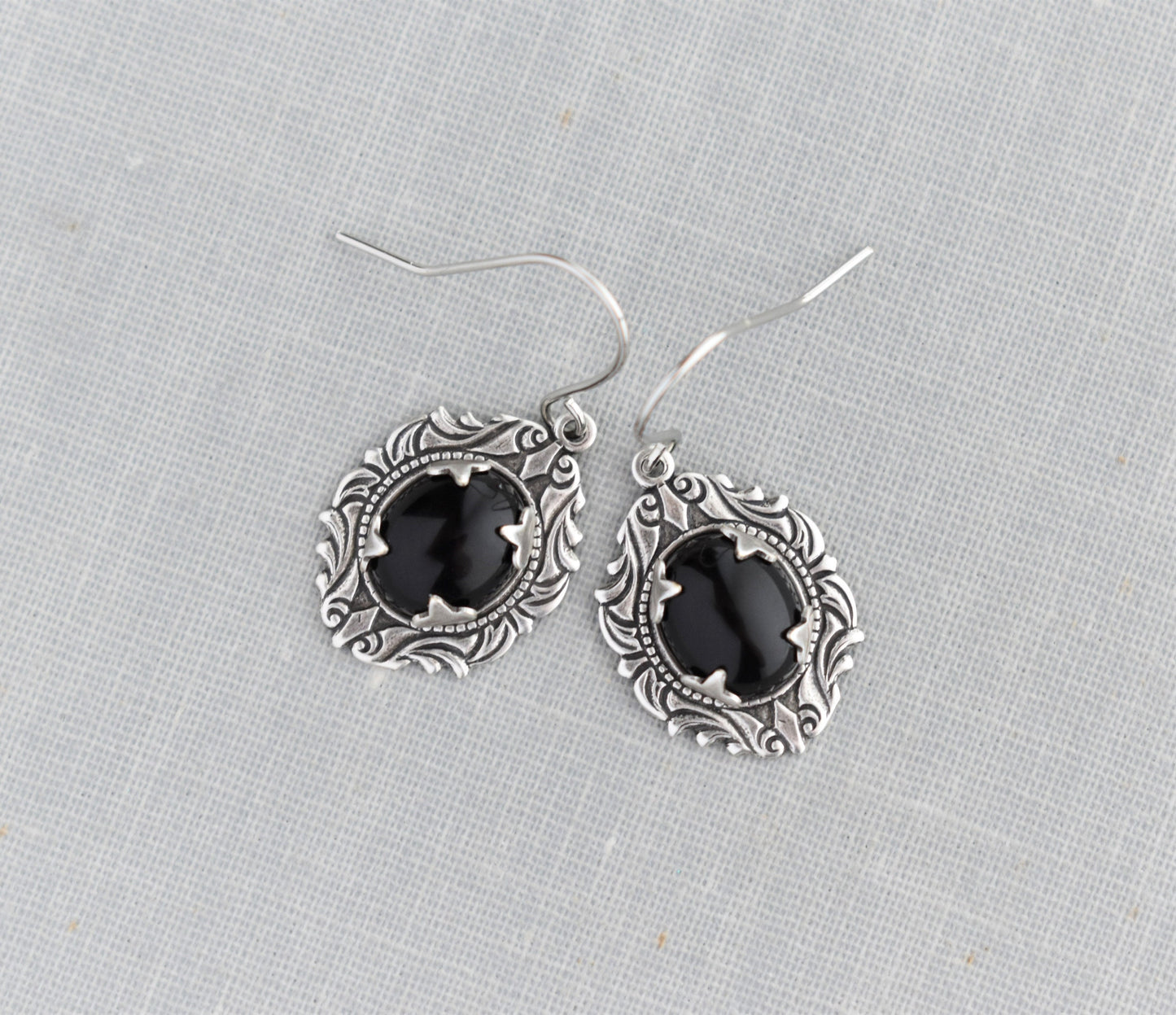 Onyx Earrings. Gemstone Earrings. Black Earrings