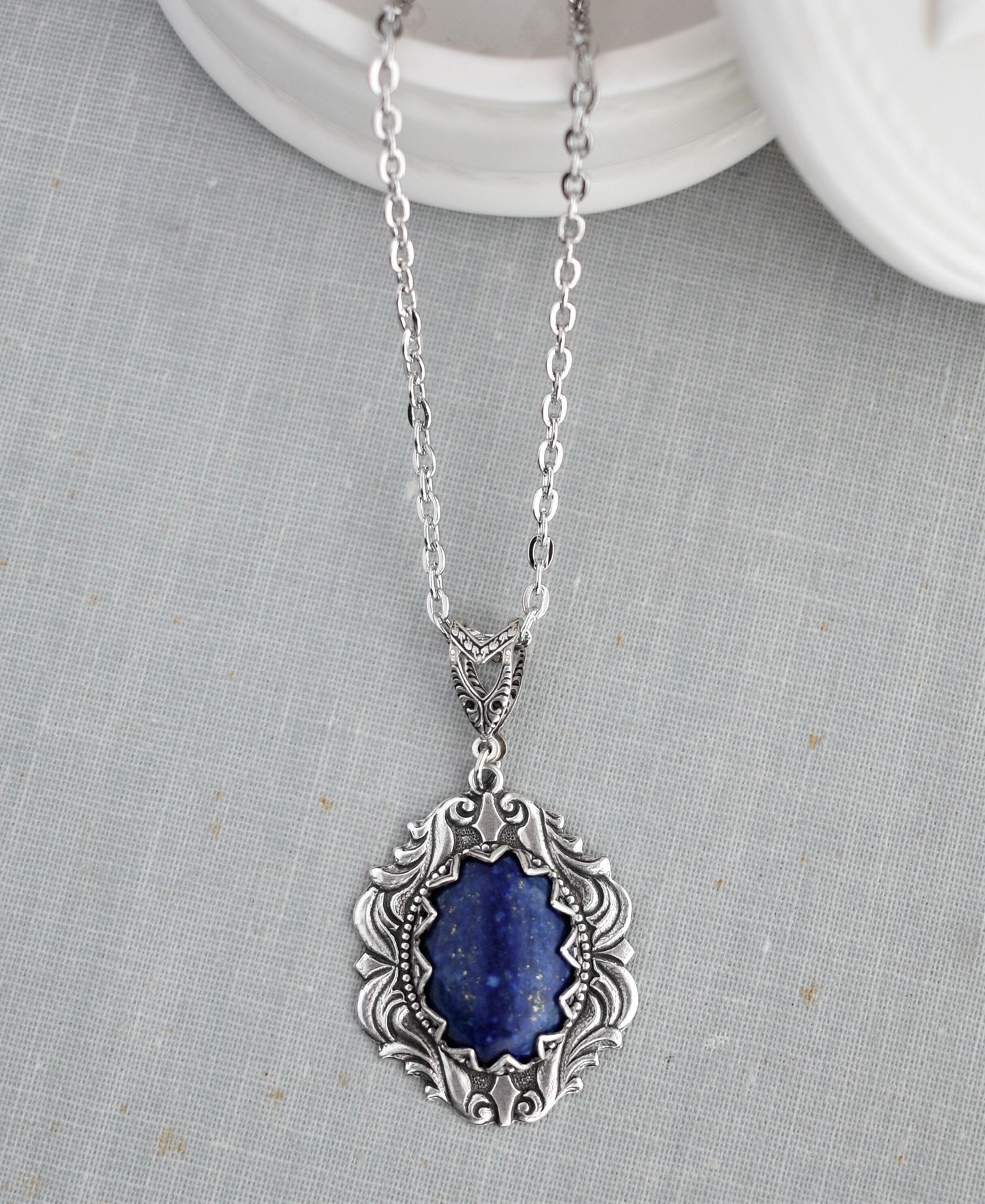 Lapis Lazuli Necklace. Gemstone Necklace