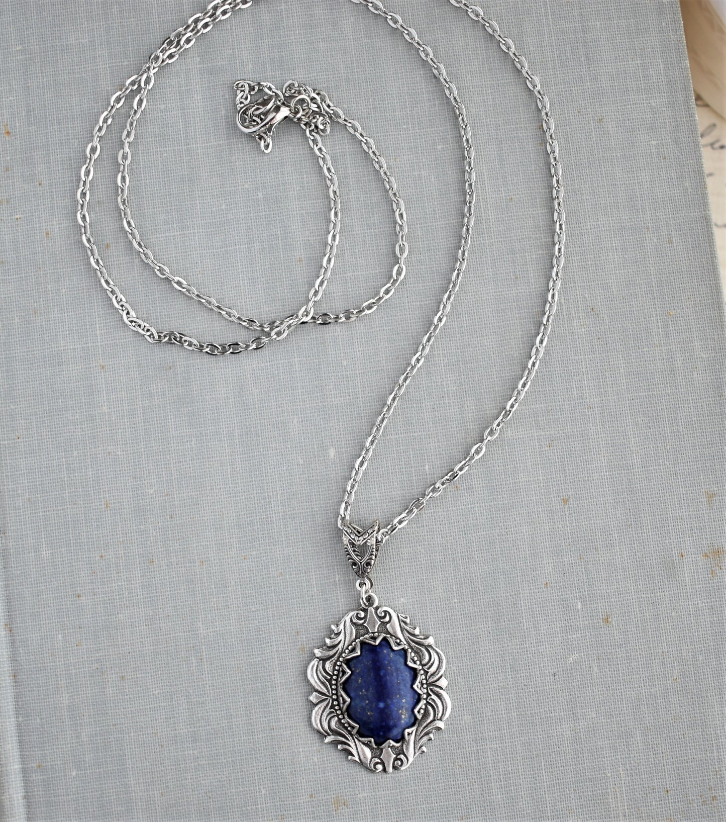 Lapis Lazuli Necklace. Gemstone Necklace