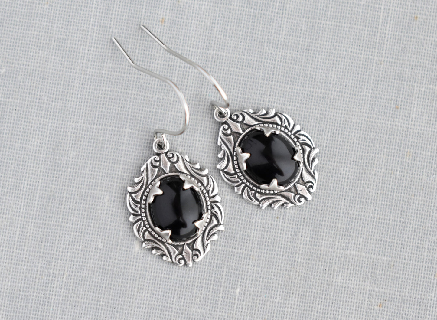 Onyx Earrings. Gemstone Earrings. Black Earrings