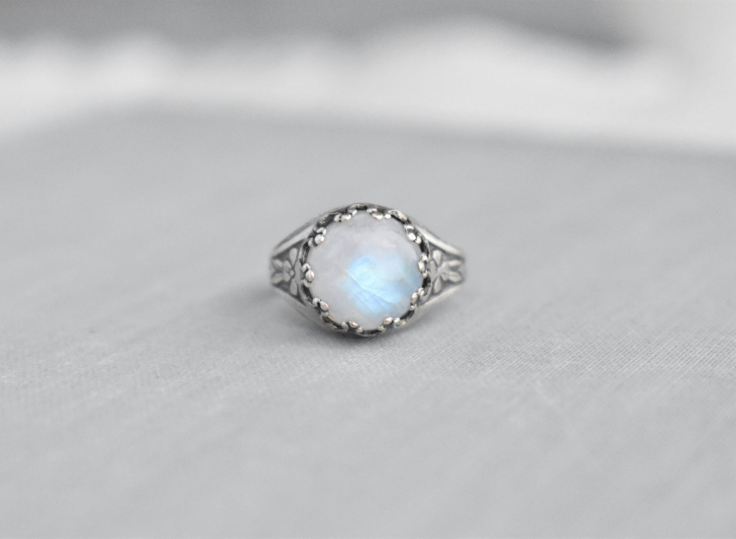 Rainbow Moonstone Ring. Gemstone Ring