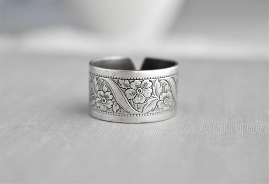 Wide Floral Ring